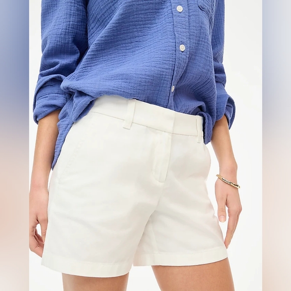 J. Crew 5" Classic Chino Short, White, Women's Size 8 - Picture 2 of 7
